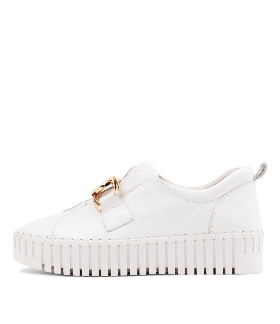 Shoes DJANGO & JULIETTE | Bage White Leather Sneakers Ws