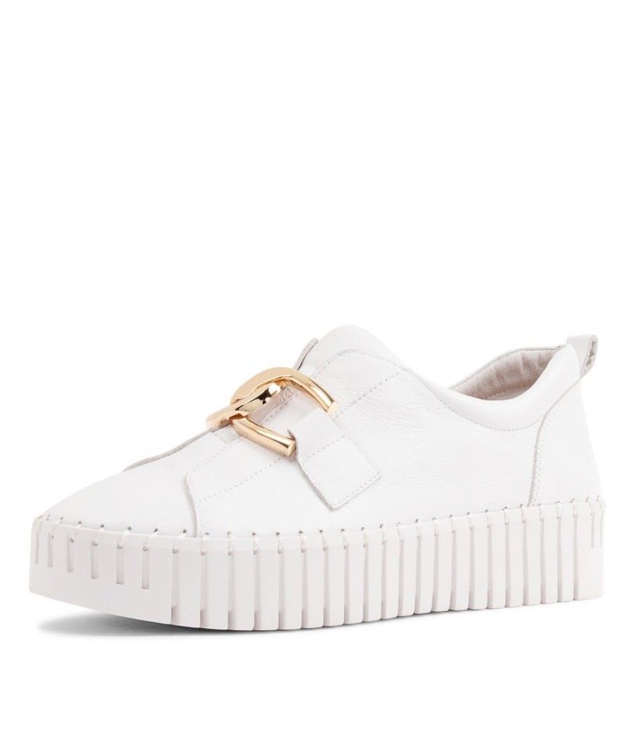 Shoes DJANGO & JULIETTE | Bage White Leather Sneakers Ws