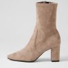 Shoes DJANGO & JULIETTE | Nider Taupe Stretch Microsuede Ankle Boots