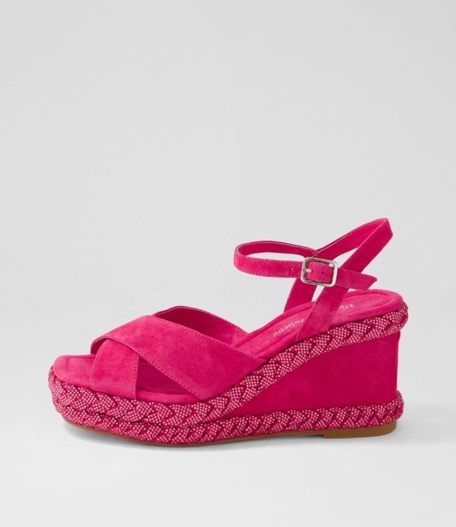 Shoes DJANGO & JULIETTE | Valrae Fuchsia Suede Sandals