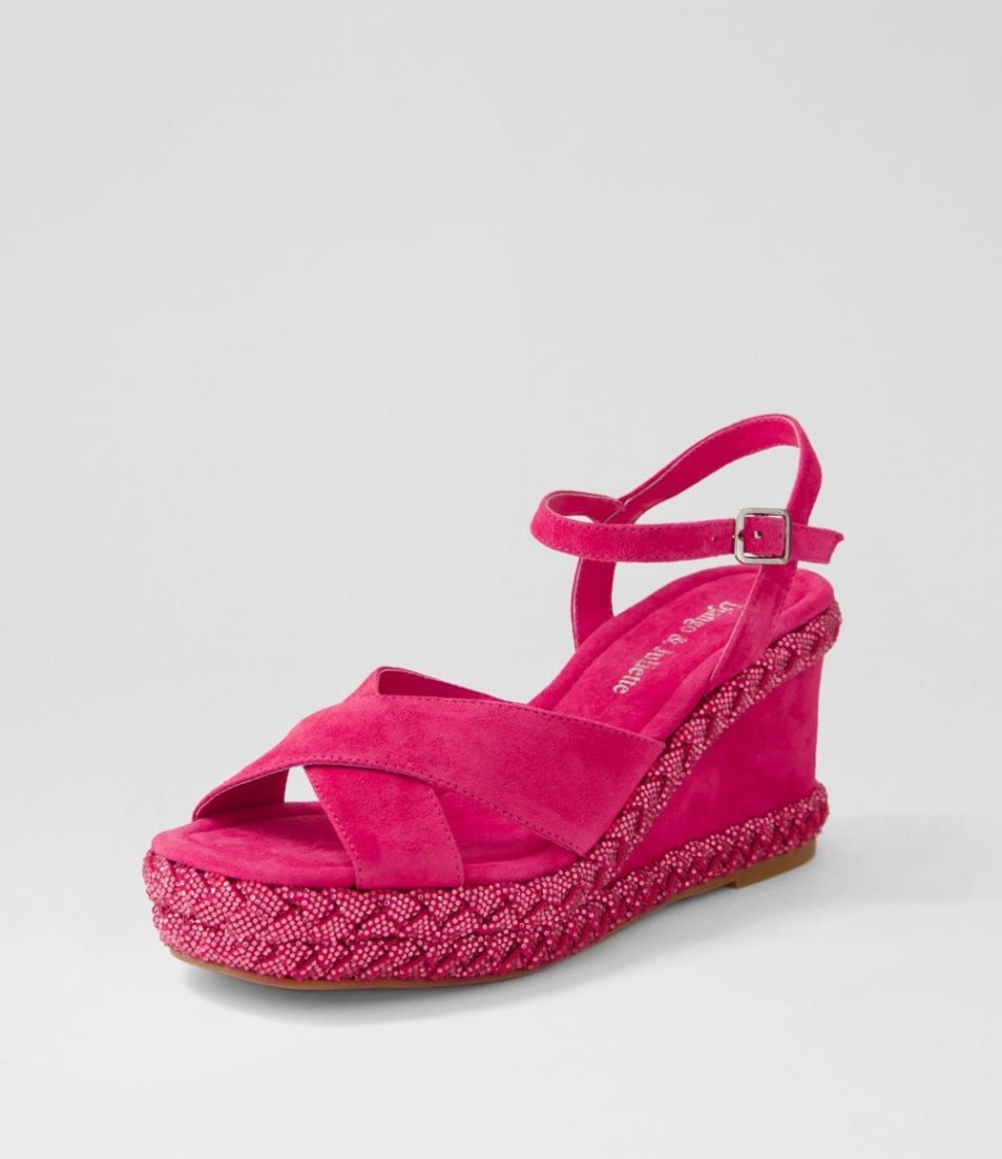 Shoes DJANGO & JULIETTE | Valrae Fuchsia Suede Sandals