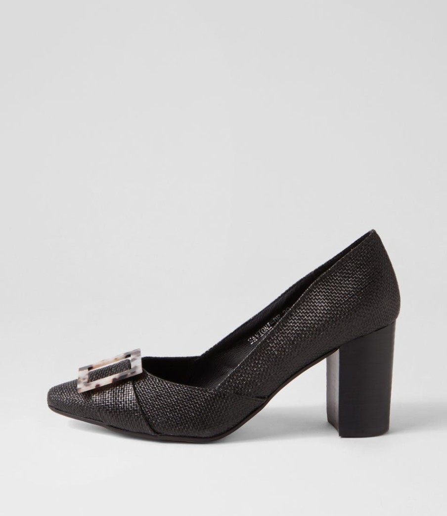 Shoes DIANA FERRARI | Savioni Black Woven Heels