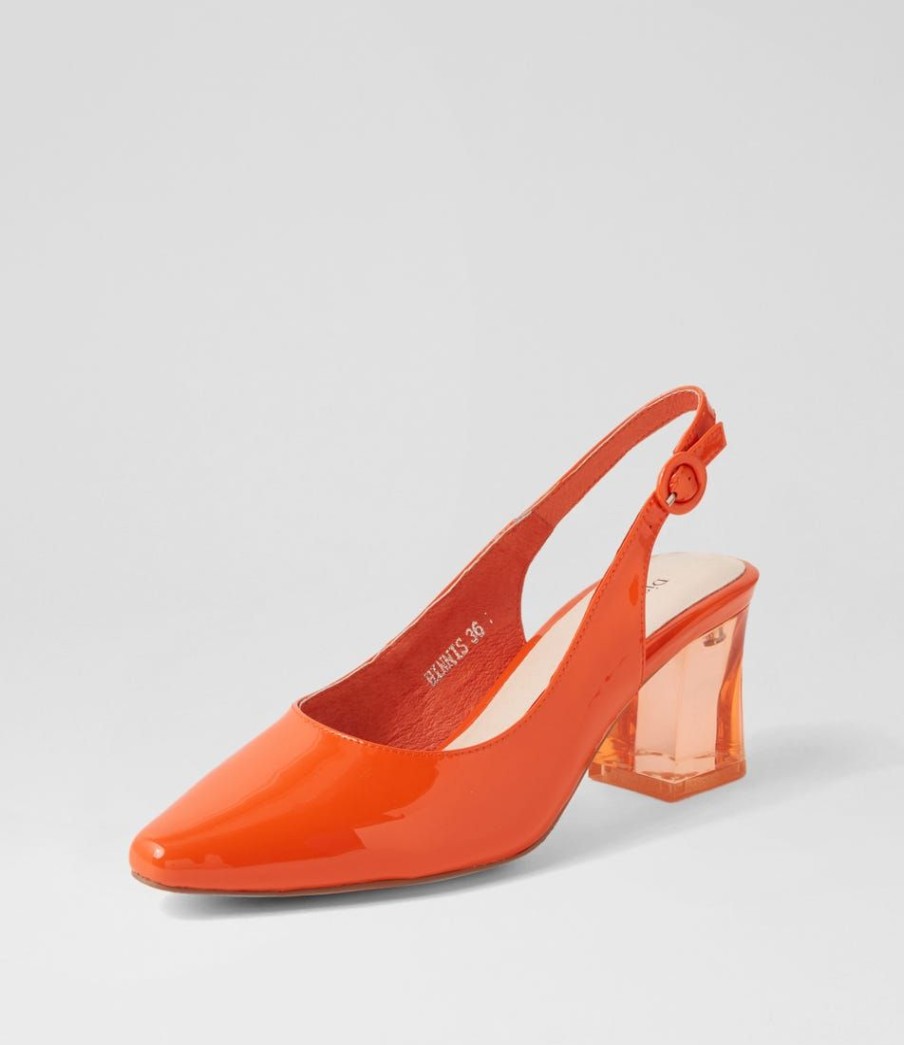 Shoes DJANGO & JULIETTE | Hinnis Orange Patent Leather Heels