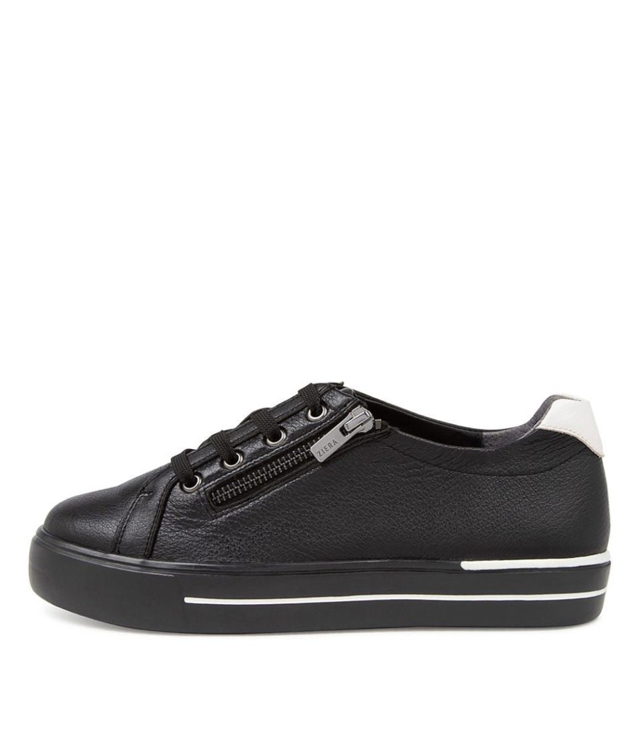 Shoes ZIERA | Audry W Black White Leather Sneaker Bs