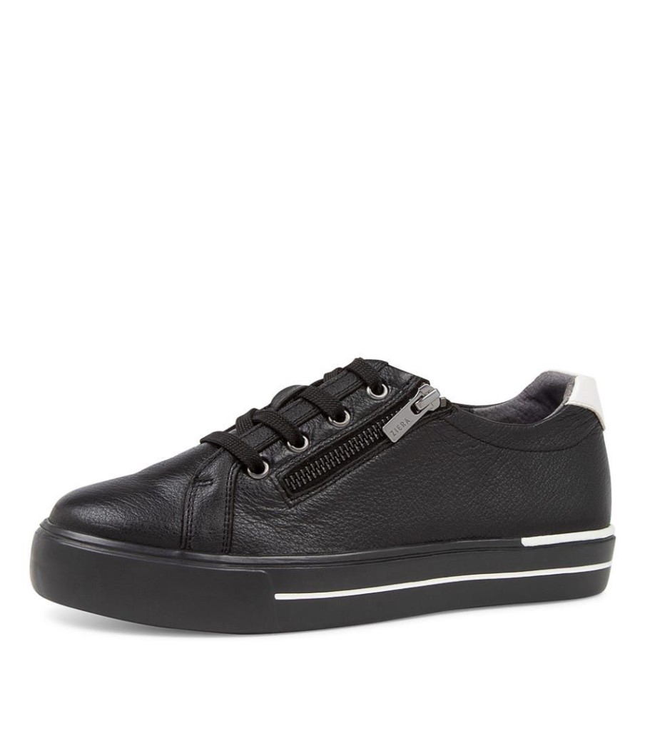 Shoes ZIERA | Audry W Black White Leather Sneaker Bs