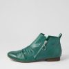 Shoes DJANGO & JULIETTE | Gingerly Dark Emerald Leather Ankle Boots