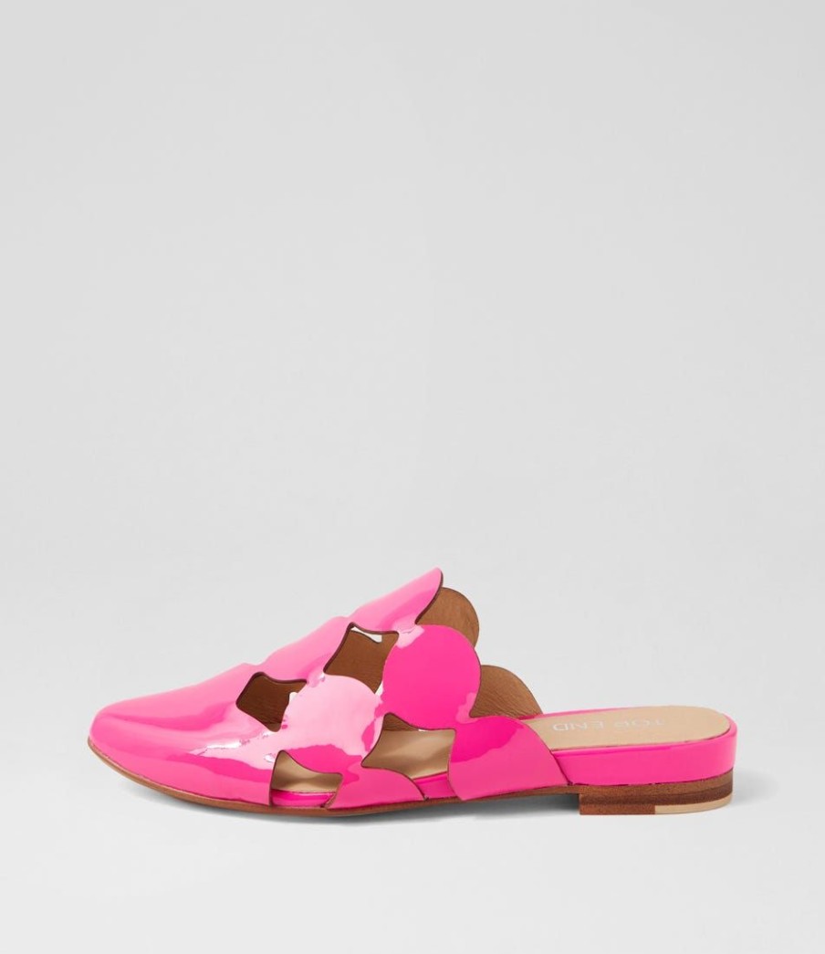 Shoes TOP END | Forli Hot Pink Patent Leather Mules