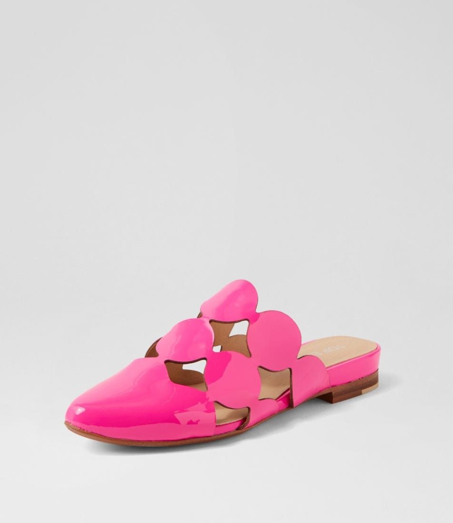 Shoes TOP END | Forli Hot Pink Patent Leather Mules