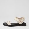 Shoes MOLLINI | Rising Cream Black Leather Sandals