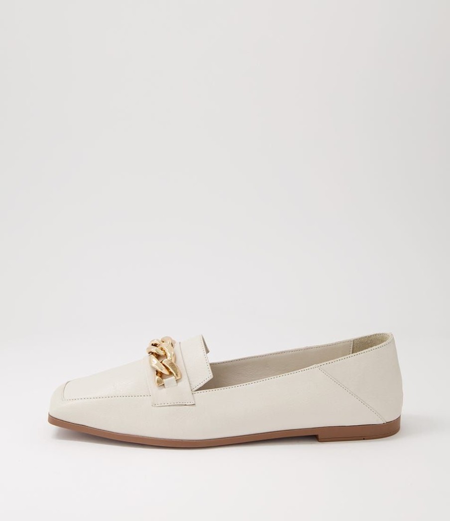 Shoes DIANA FERRARI | Tusconi Cream Leather Flat Shoes