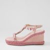 Shoes DJANGO & JULIETTE | Vontey Pale Pink Suede Jewels Sandals