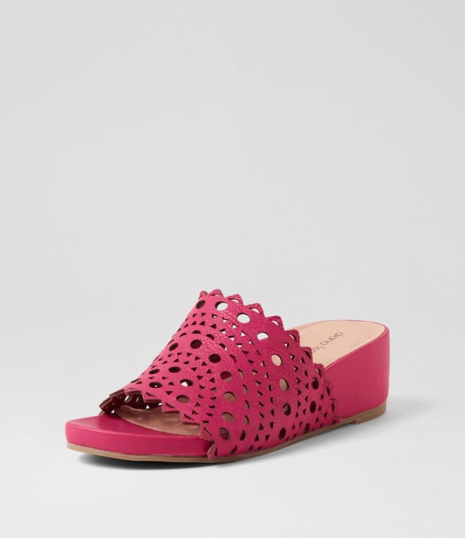 Shoes DIANA FERRARI | Theah Dark Fuchsia Leather Sandals