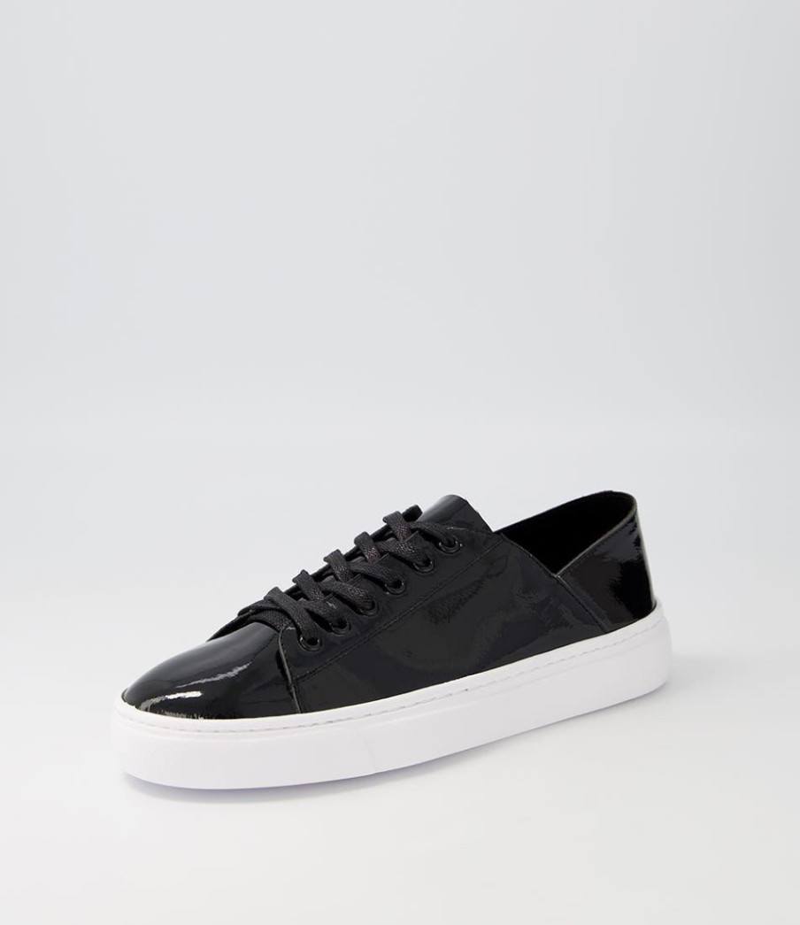 Shoes MOLLINI | Oskher Black White Patent Leather Sneakers