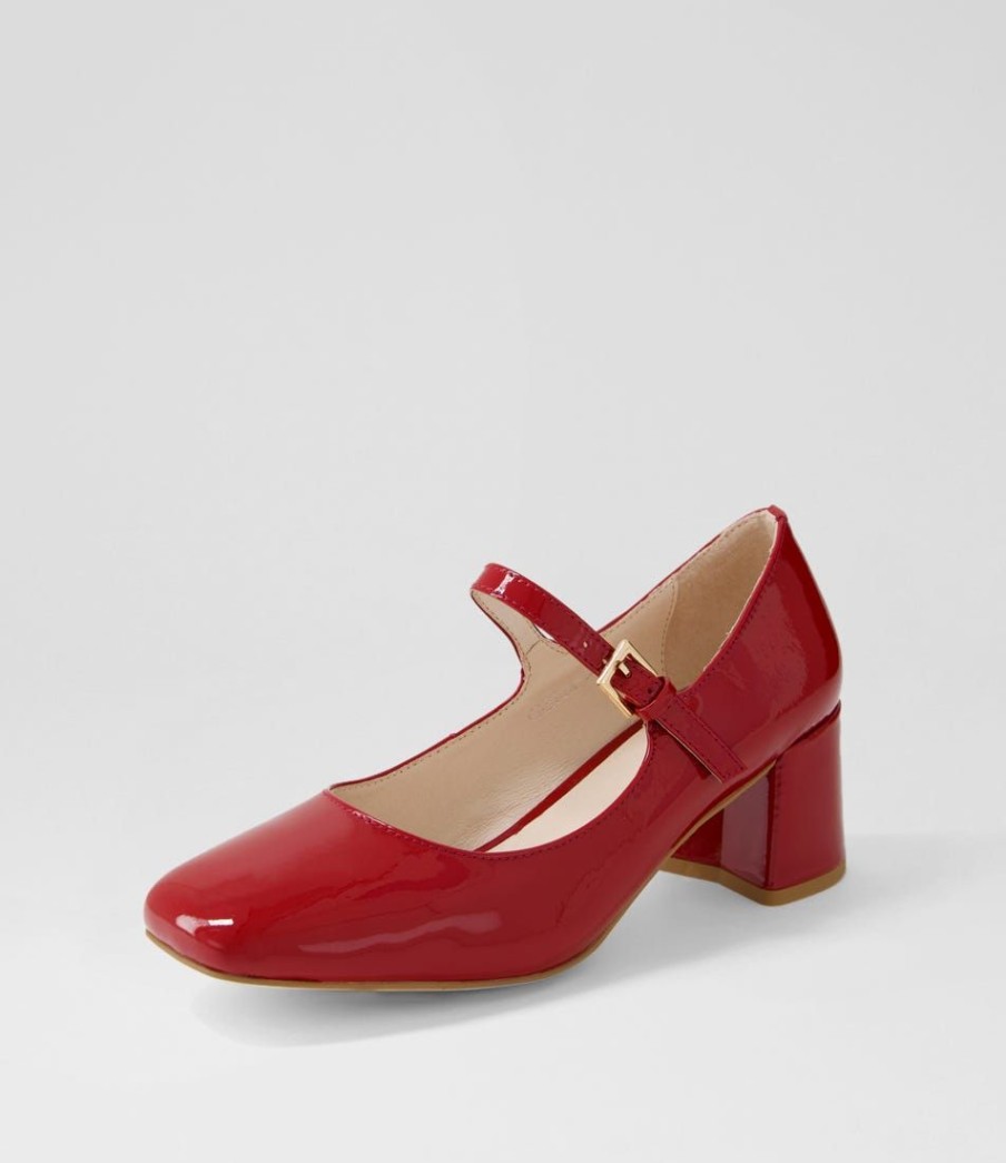 Shoes DIANA FERRARI | Cartia Red Patent Leather Mary Jane Heels