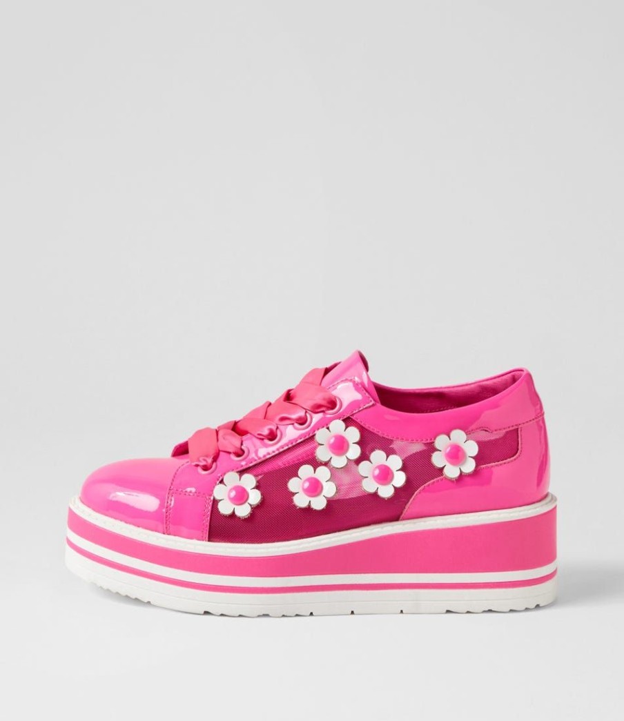 Shoes TOP END | Sereno Hot Pink White Patent Multi Sneakers