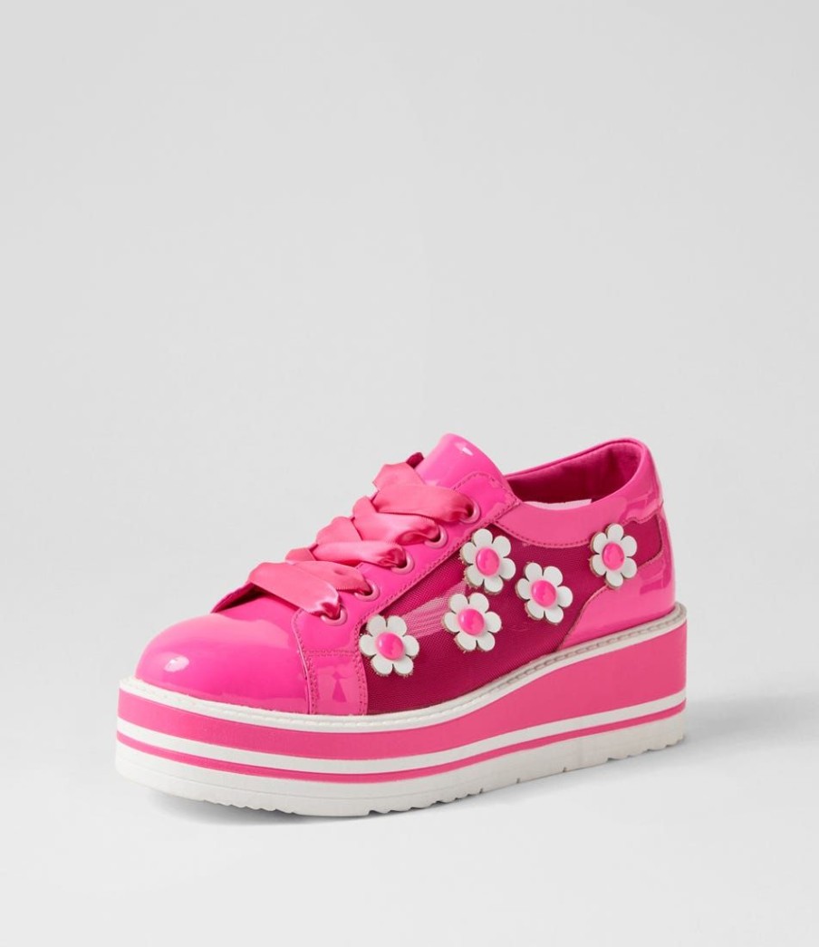 Shoes TOP END | Sereno Hot Pink White Patent Multi Sneakers