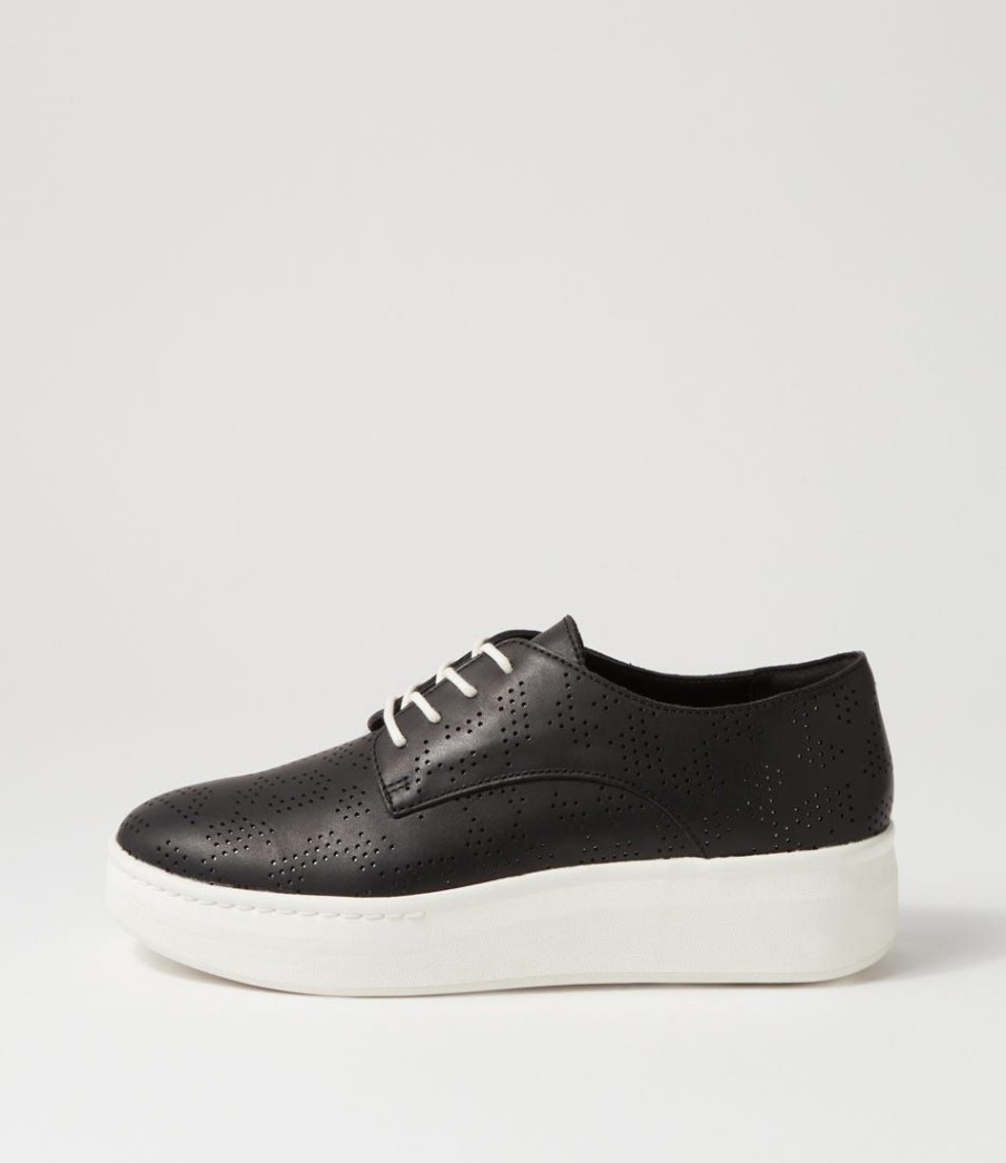 Shoes ROLLIE | Derby City Maze Black Silver Leather Sneakers