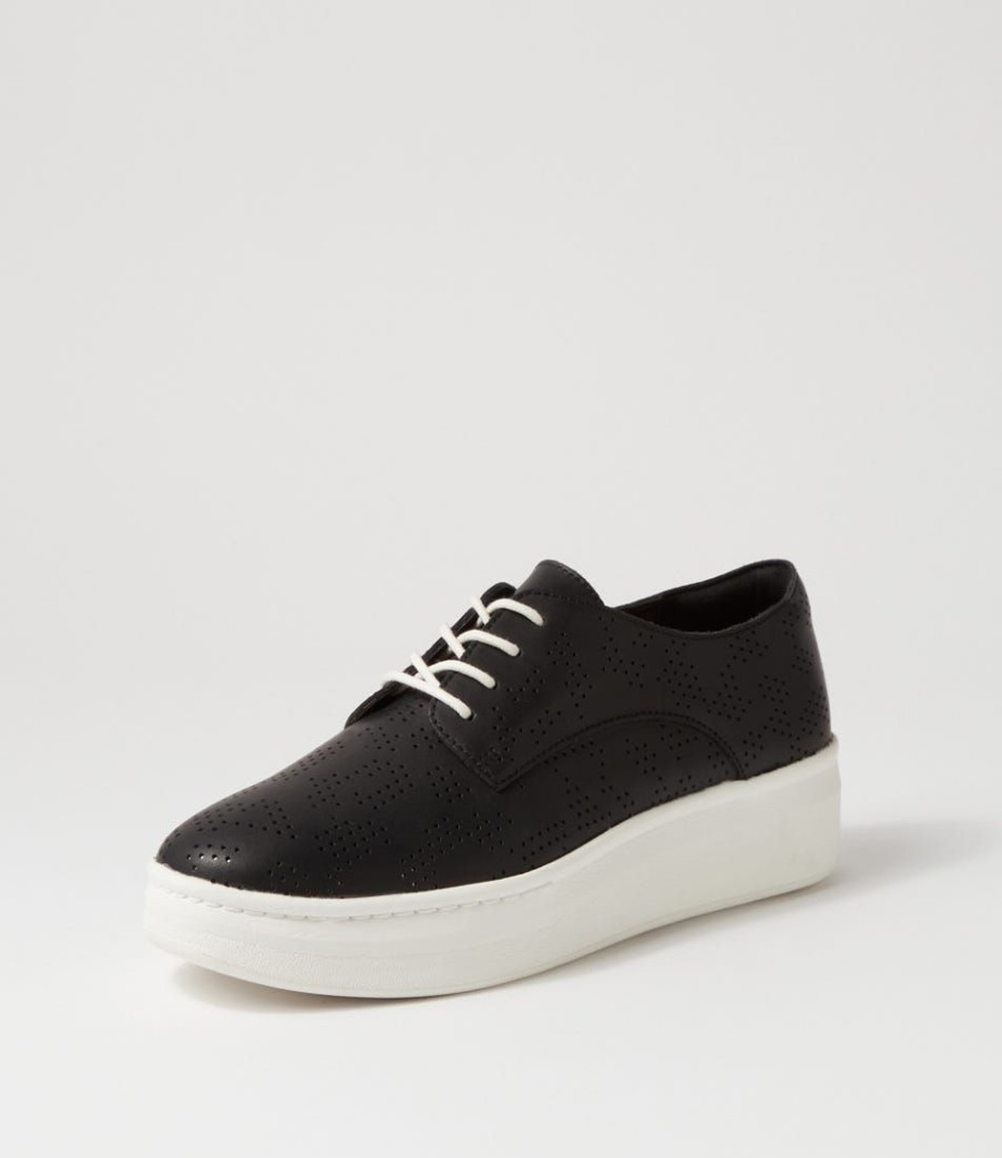 Shoes ROLLIE | Derby City Maze Black Silver Leather Sneakers