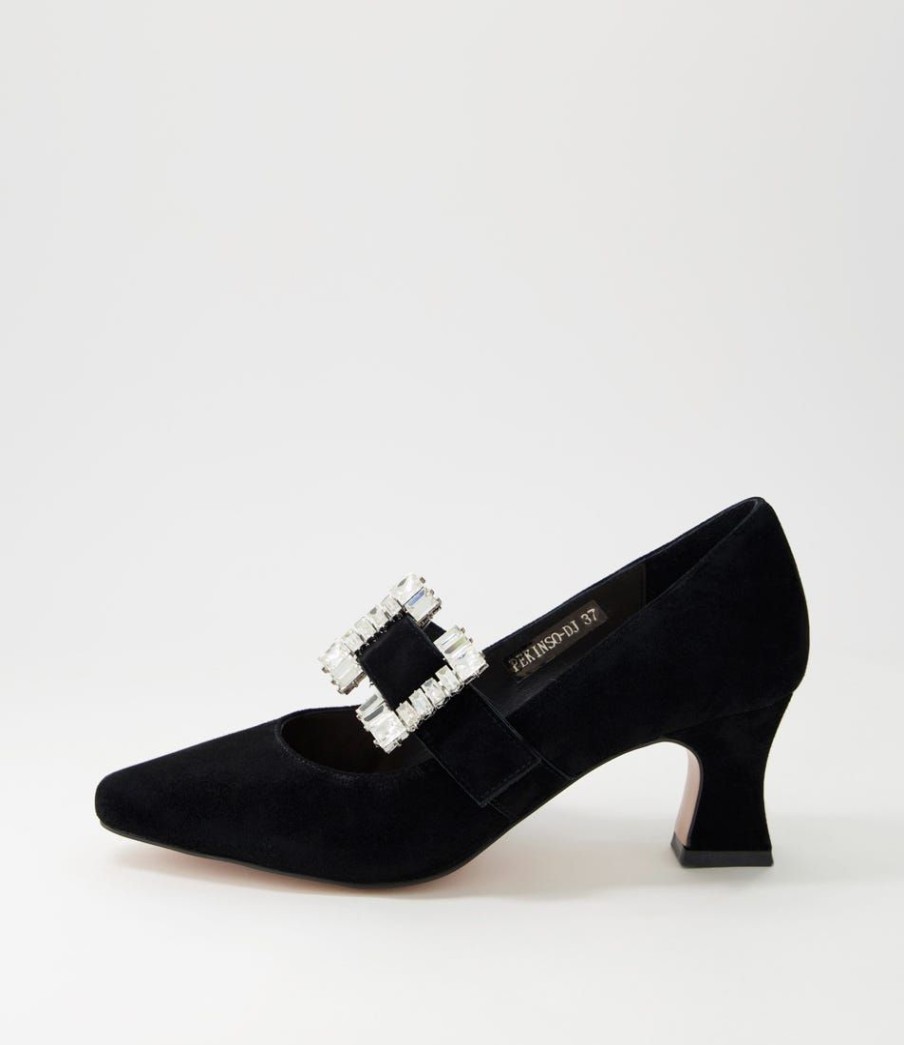 Shoes DJANGO & JULIETTE | Perkinso Black Suede Heels