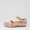 Shoes ZIERA | Carrole Xf Orange Floral Leather Flat Shoes