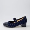 Shoes ZIERA | Kowder W Navy Spot Patent Suede Heels