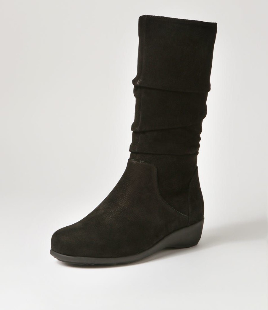 Shoes ZIERA | Seattle Xf Black Tumble Nubuck Calf Boots