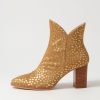 Shoes DJANGO & JULIETTE | Astronomy Gold Dot Leopard Pony Ankle Boots