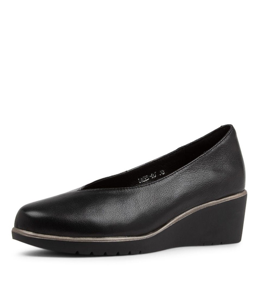 Shoes DJANGO & JULIETTE | Umme Black Leather Wedges