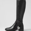 Shoes DJANGO & JULIETTE | Toxie Black Leather Knee High Boots