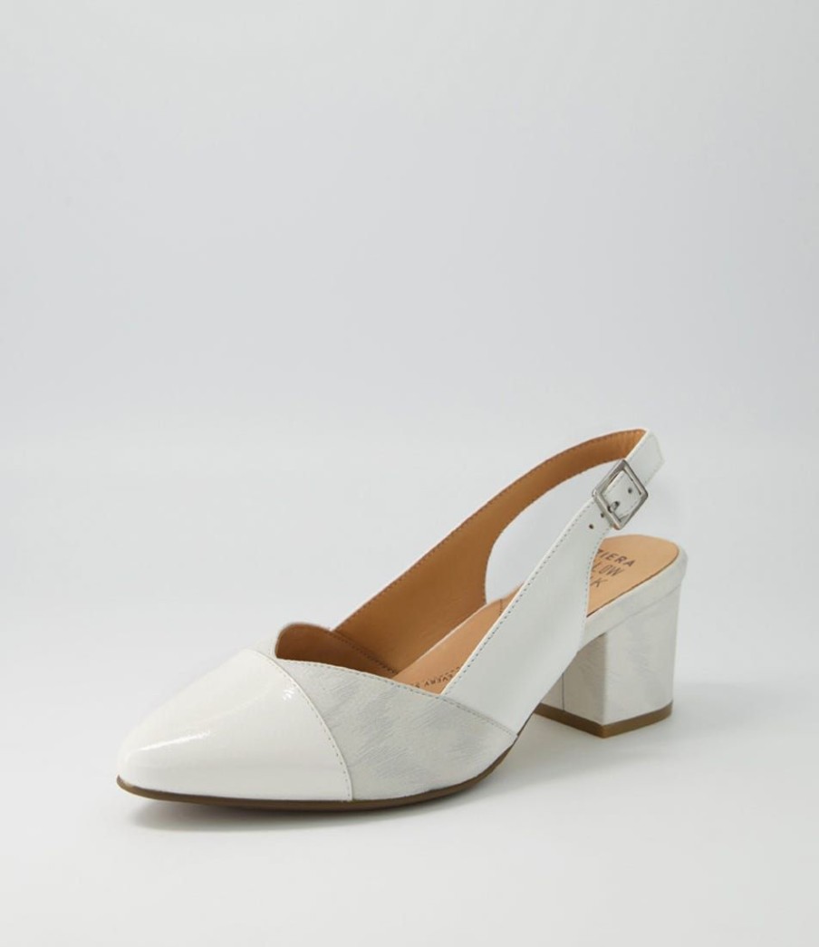 Shoes ZIERA | Vabra Xw White Mix Heels