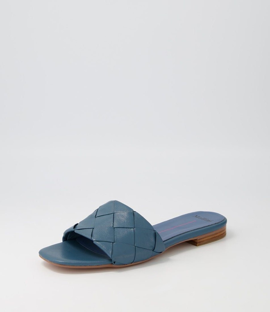 Shoes MOLLINI | Ayday Dark Denim Leather Slides