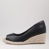 Shoes ZIERA | Whispa W Black Leather Espadrilles