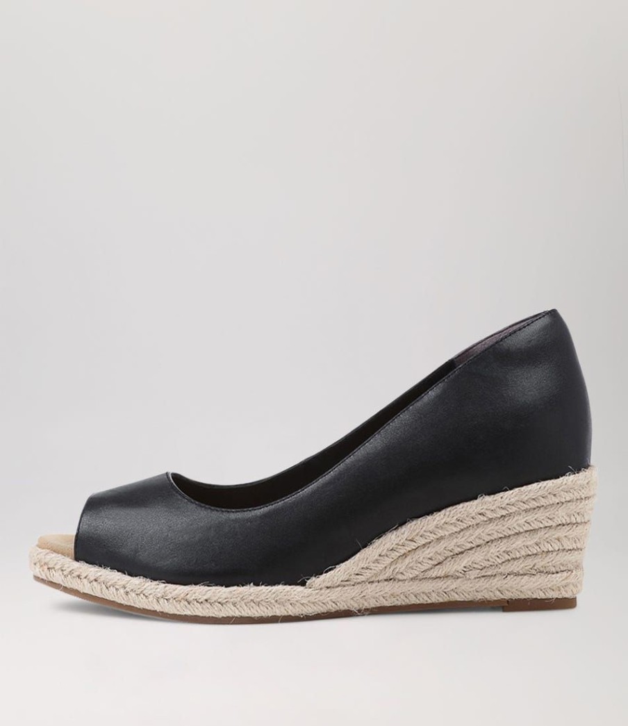 Shoes ZIERA | Whispa W Black Leather Espadrilles