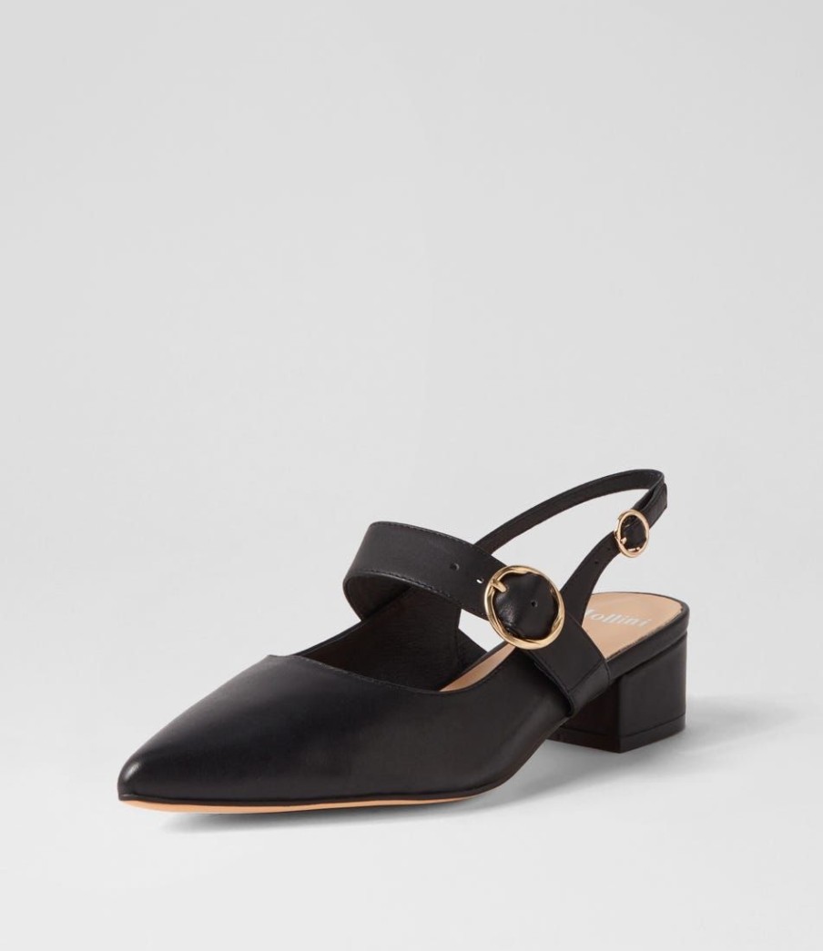 Shoes MOLLINI | Thetime Black Leather Mary Jane Heels