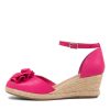 Shoes DJANGO & JULIETTE | Raggie Fuchsia Natural Rope Leather Wedges