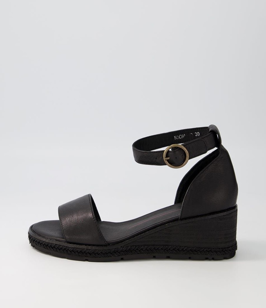 Shoes MOLLINI | Nacha Black Leather Espadrilles