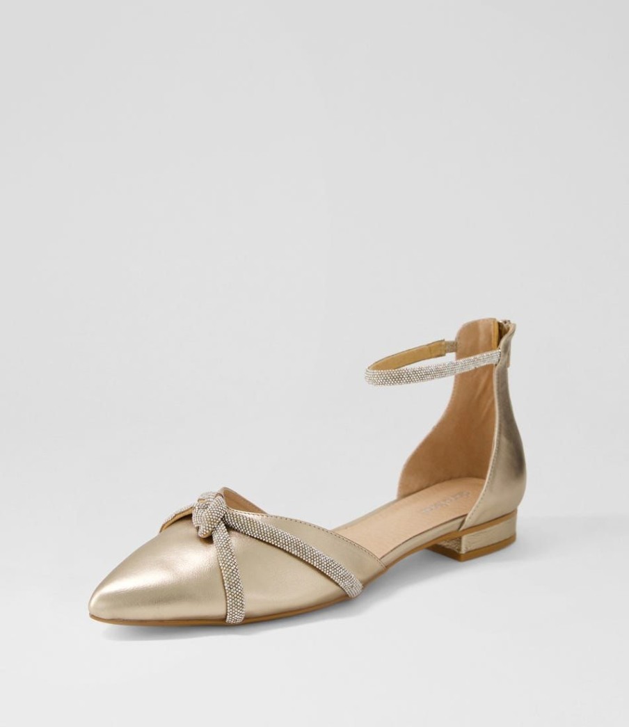 Shoes DIANA FERRARI | Diamond Champagne Leather Flat Shoes