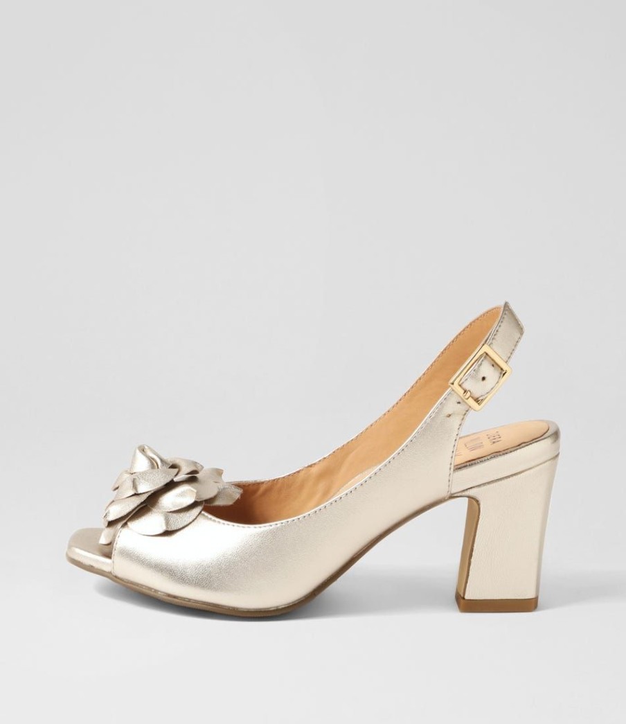 Shoes ZIERA | Aprills W Pale Gold Leather Sandals