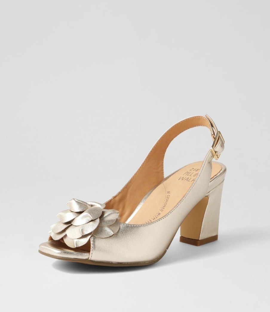 Shoes ZIERA | Aprills W Pale Gold Leather Sandals