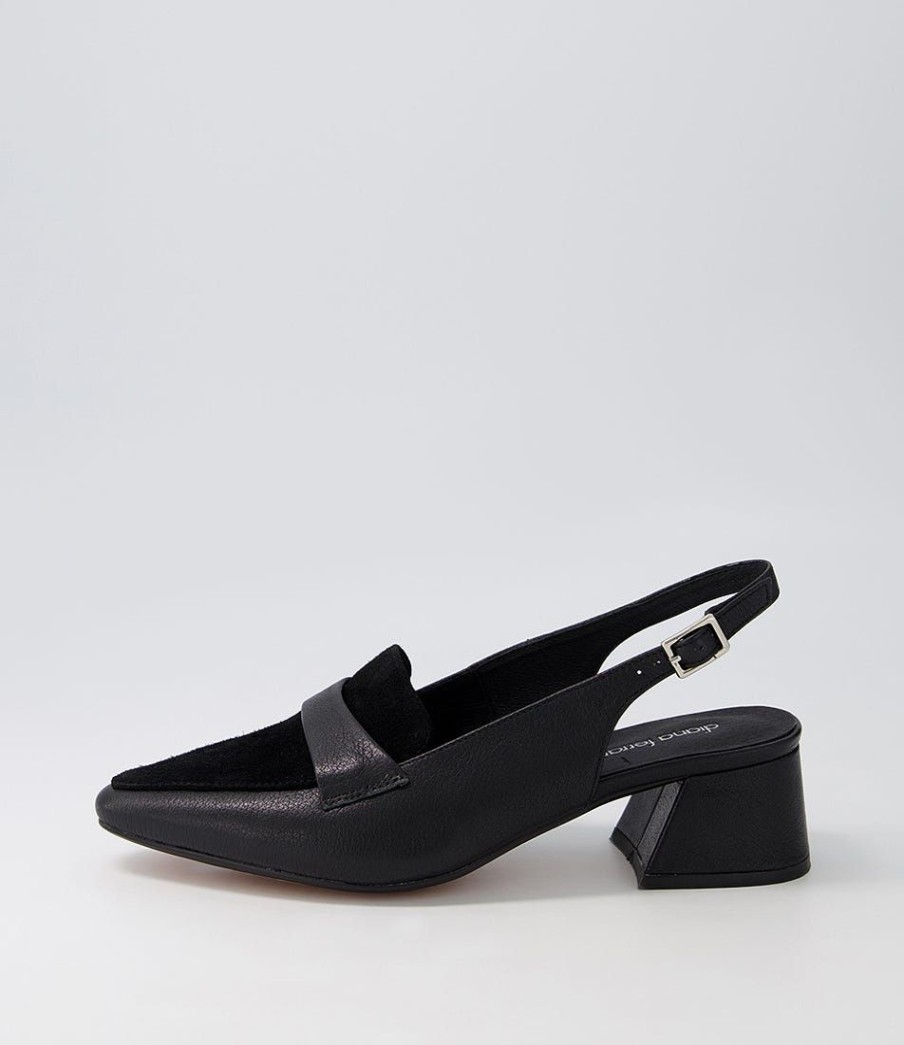 Shoes DIANA FERRARI | Whoppi Black Leather Suede Heels