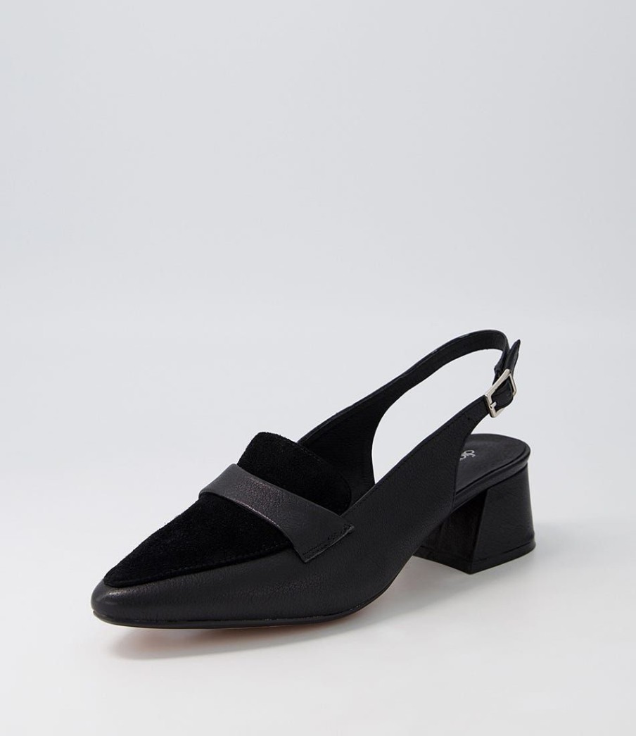 Shoes DIANA FERRARI | Whoppi Black Leather Suede Heels