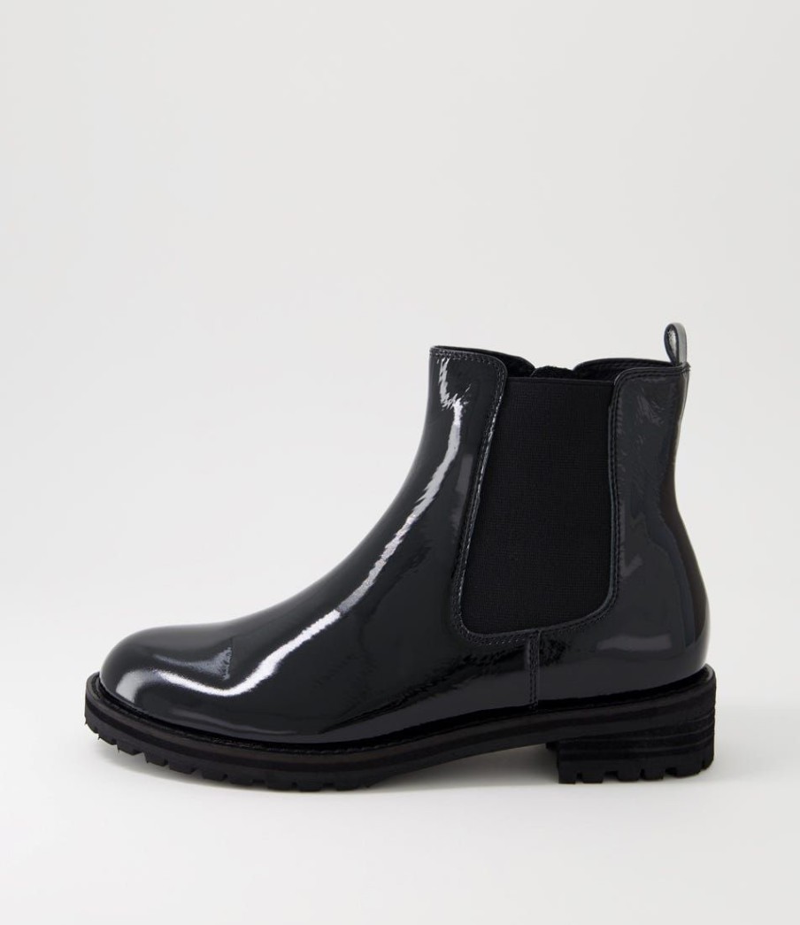 Shoes ZIERA | Michols W Black Patent Leather Chelsea Boots