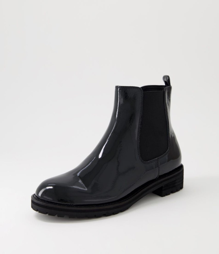 Shoes ZIERA | Michols W Black Patent Leather Chelsea Boots