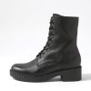 Shoes DJANGO & JULIETTE | Xetie Black Leather Lace Up Boots