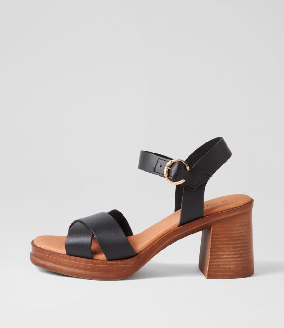 Shoes DIANA FERRARI | Esthers Black Leather Sandals