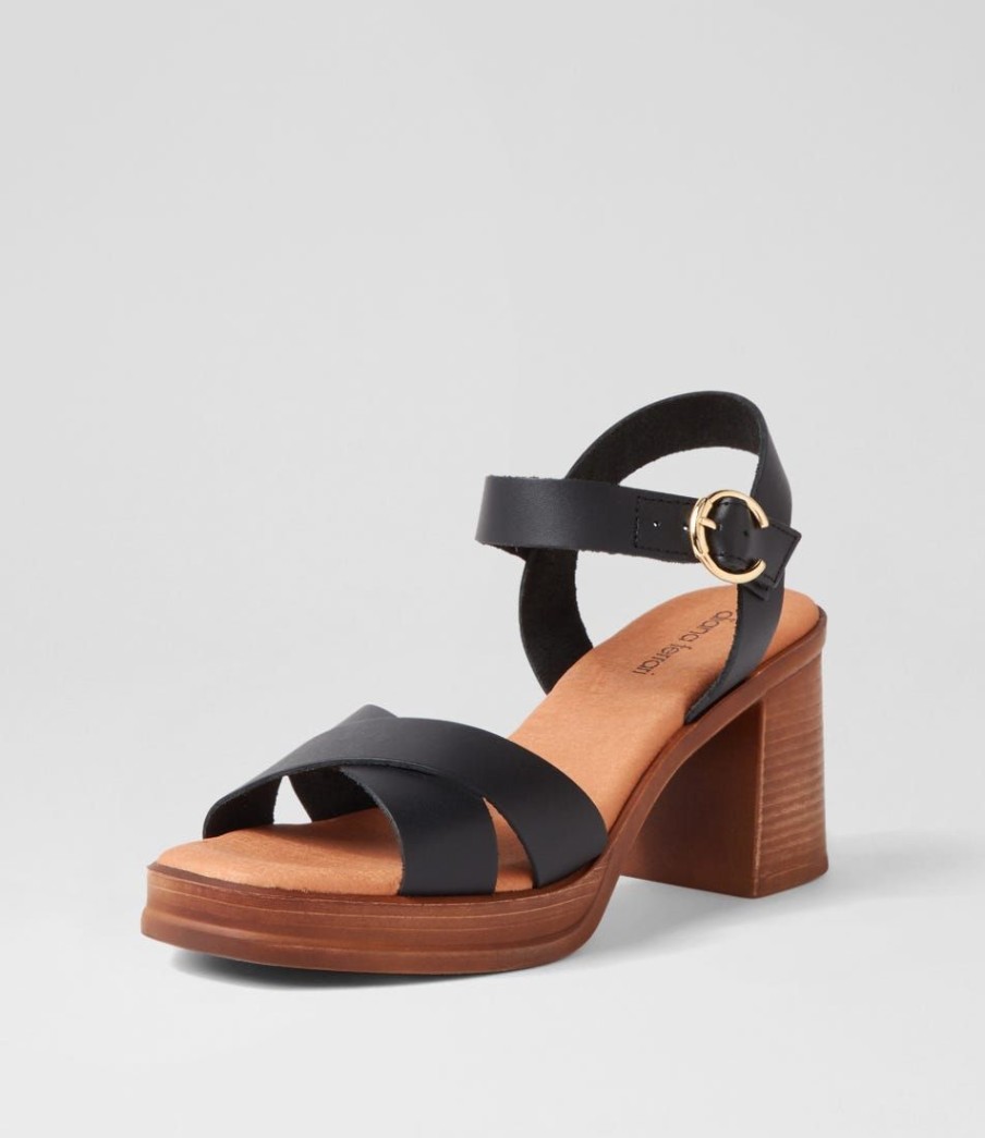 Shoes DIANA FERRARI | Esthers Black Leather Sandals