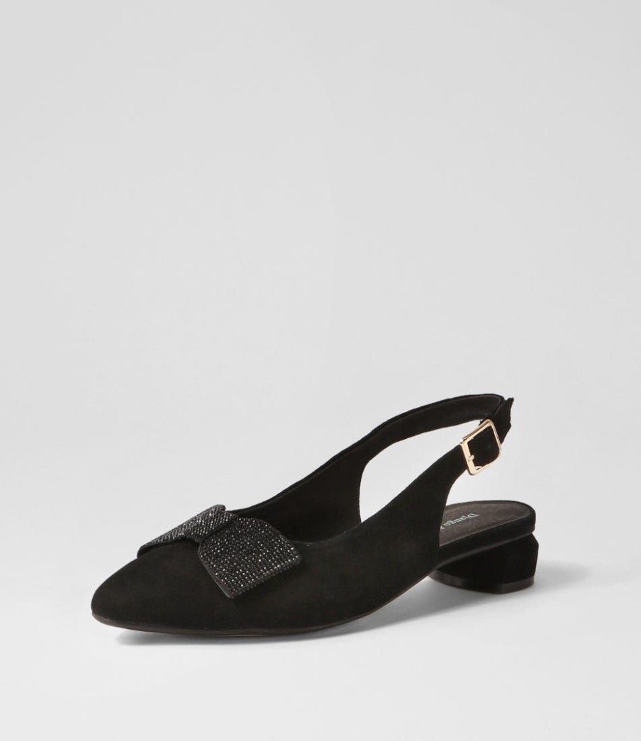 Shoes DJANGO & JULIETTE | Floriest Black Suede Flat Shoes