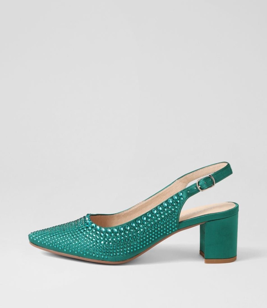 Shoes DIANA FERRARI | Lucianas Emerald Satin Heels