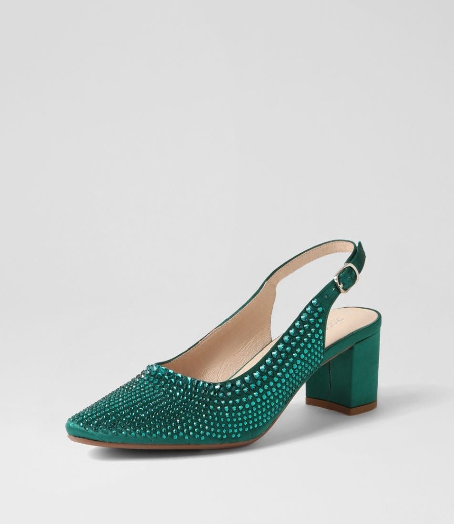 Shoes DIANA FERRARI | Lucianas Emerald Satin Heels