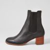 Shoes DIANA FERRARI | Blues Black Natural Heel Leather Ankle Boots